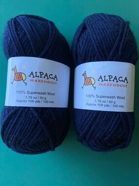 (2) 100% Wool Skeins Superwash, DK wt. (from Alpaca Warehouse). Made in Peru